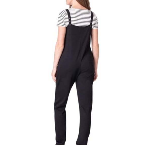 Seraphine Womens Black Maternity Overalls Adjustable Straps Size US 6 neutral - Picture 2 of 12